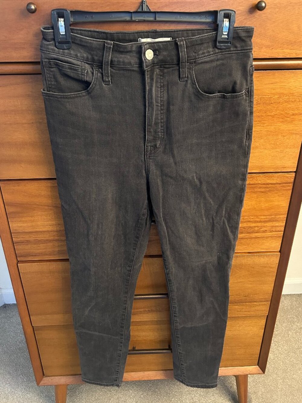 Madewell | Dark Gray Curvy Roadtripper High Rise Skinny Jeans | 29 Petite